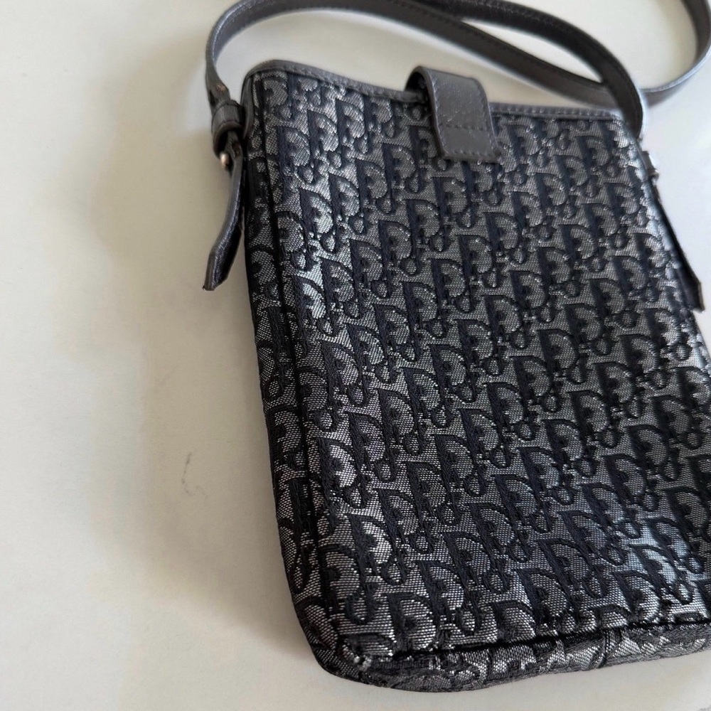 Dior Black Monogram Crossbody Phone Pouch - Picture 4 of 8